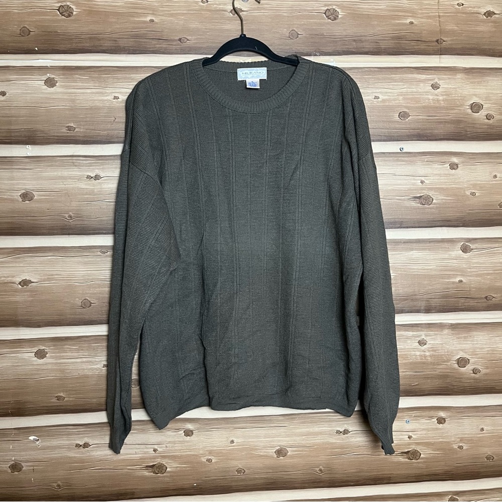 5/$30 Murano men long‎ sleeve men brown sweater size XL 30% wool Made un italy